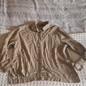 Black Tape_ Light Brown Linen Blend Shirt Small